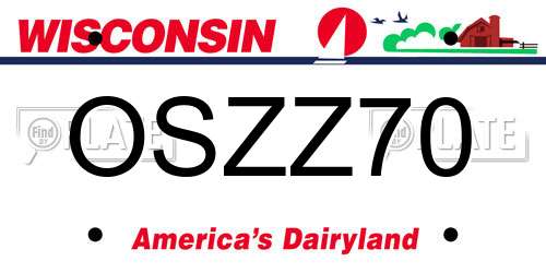 OSZZ70 Wisconsin License Plate
