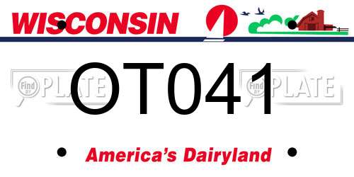 OT041 Wisconsin License Plate