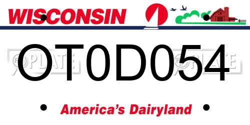 OT0D054 Wisconsin License Plate