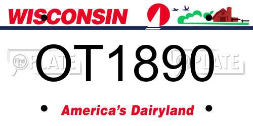 OT1890 Wisconsin License Plate