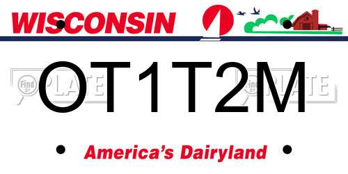 OT1T2M Wisconsin License Plate