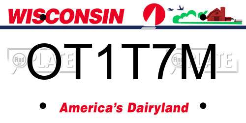 OT1T7M Wisconsin License Plate