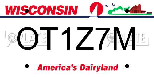 OT1Z7M Wisconsin License Plate