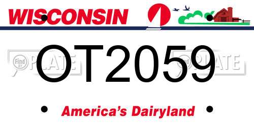 OT2059 Wisconsin License Plate