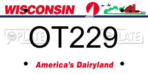OT229 Wisconsin License Plate