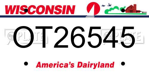 OT26545 Wisconsin License Plate