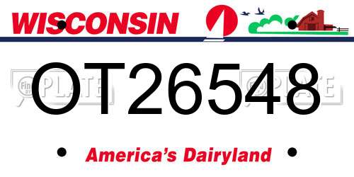 OT26548 Wisconsin License Plate