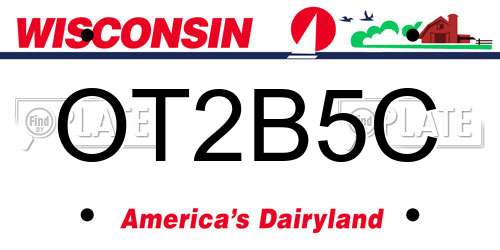 OT2B5C Wisconsin License Plate