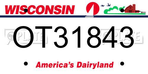 OT31843 Wisconsin License Plate