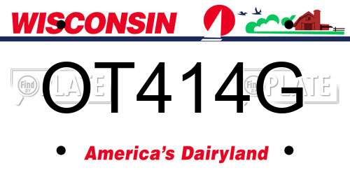 OT414G Wisconsin License Plate