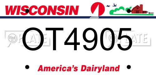 OT4905 Wisconsin License Plate