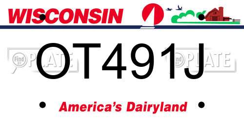 OT491J Wisconsin License Plate