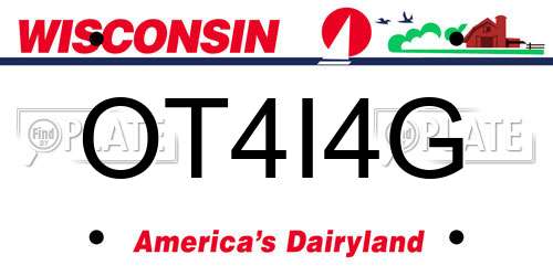 OT4I4G Wisconsin License Plate