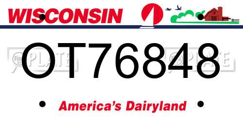 OT76848 Wisconsin License Plate
