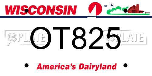 OT825 Wisconsin License Plate