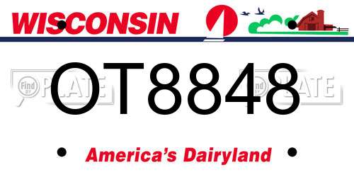 OT8848 Wisconsin License Plate
