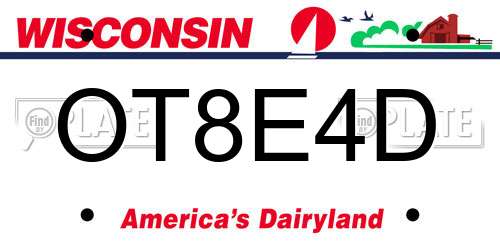OT8E4D Wisconsin License Plate