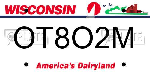 OT8O2M Wisconsin License Plate