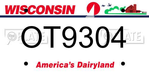 OT9304 Wisconsin License Plate