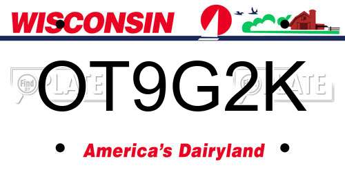 OT9G2K Wisconsin License Plate
