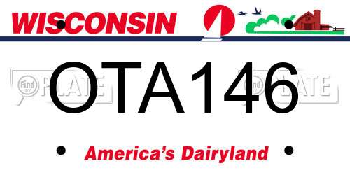 OTA146 Wisconsin License Plate