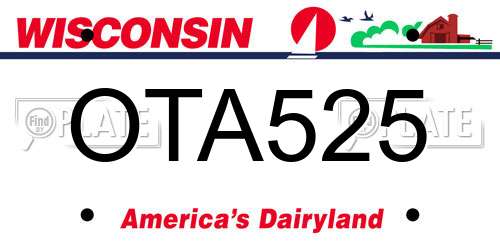 OTA525 Wisconsin License Plate