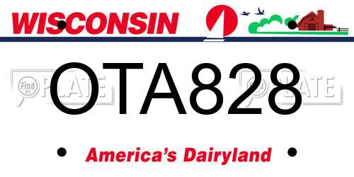 OTA828 Wisconsin License Plate