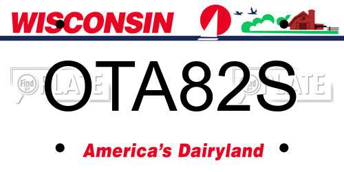 OTA82S Wisconsin License Plate