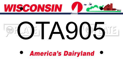 OTA905 Wisconsin License Plate