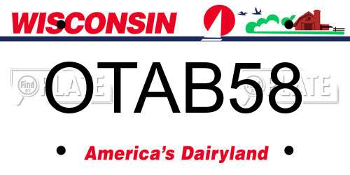 OTAB58 Wisconsin License Plate