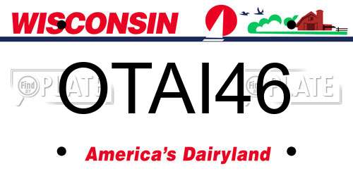 OTAI46 Wisconsin License Plate