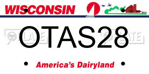 OTAS28 Wisconsin License Plate