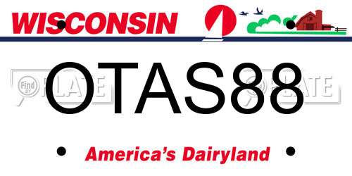 OTAS88 Wisconsin License Plate