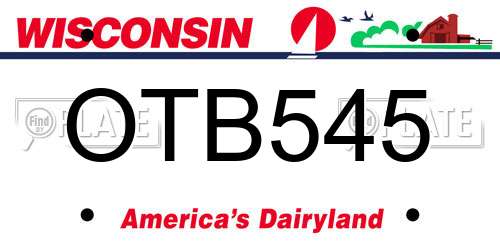 OTB545 Wisconsin License Plate