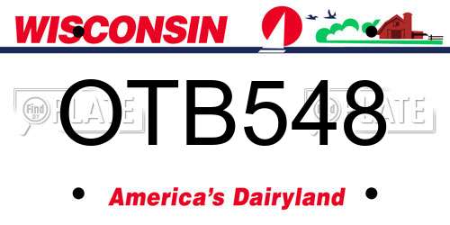 OTB548 Wisconsin License Plate