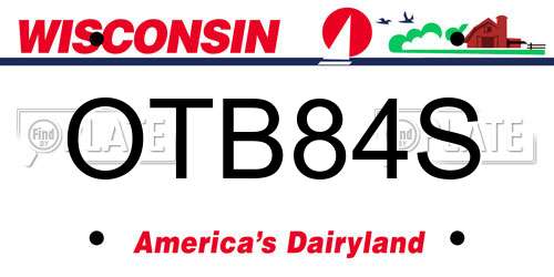 OTB84S Wisconsin License Plate