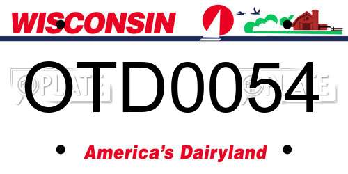 OTD0054 Wisconsin License Plate