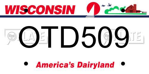 OTD509 Wisconsin License Plate