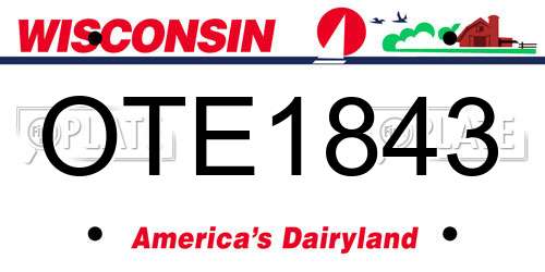 OTE1843 Wisconsin License Plate