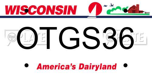 OTGS36 Wisconsin License Plate