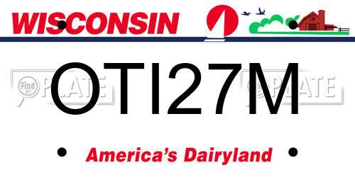 OTI27M Wisconsin License Plate