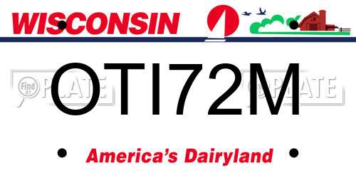 OTI72M Wisconsin License Plate