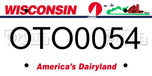 OTO0054 Wisconsin License Plate