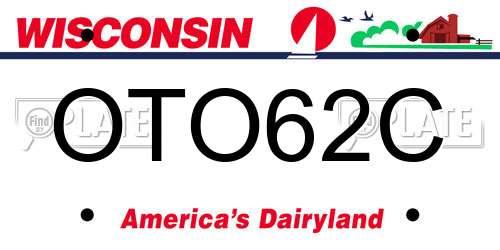 OTO62C Wisconsin License Plate