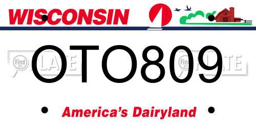 OTO809 Wisconsin License Plate