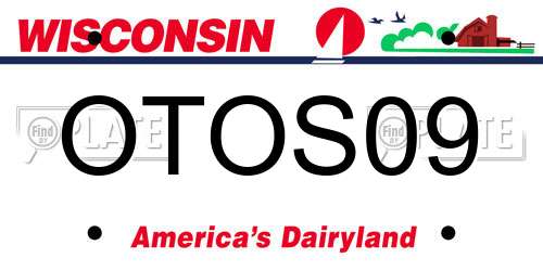 OTOS09 Wisconsin License Plate