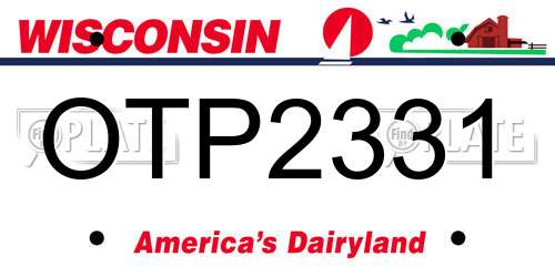 OTP2331 Wisconsin License Plate