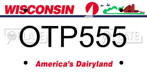 OTP555 Wisconsin License Plate