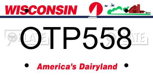 OTP558 Wisconsin License Plate