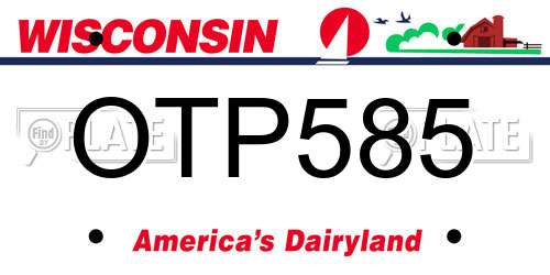 OTP585 Wisconsin License Plate